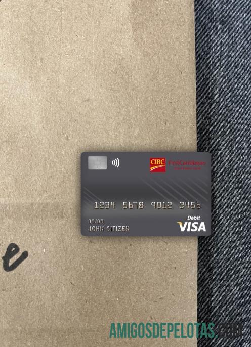 Dominica Cibc Firstcaribbean International Bank Visa Cartão de Débito Foto Look Front amostra